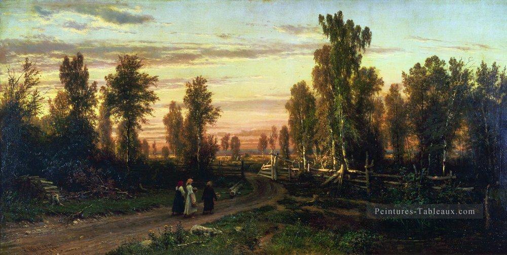 soirée 1871 paysage classique Ivan Ivanovitch Peintures à l'huile